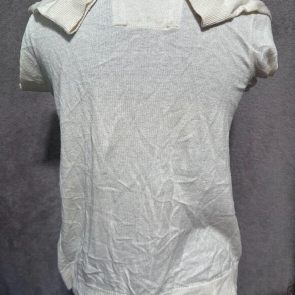 Abercrombie & Fitch Ruffle Open Front Cream Cardigan - Picture 2 of 2